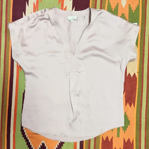 Lucky Brand V Neck Draped Blouse - Picture 4 of 8